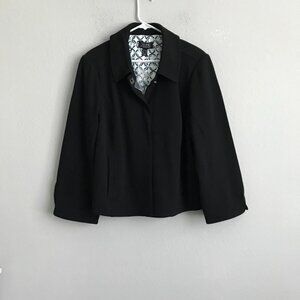 Dennis Basso Luxe Crepe Bracelet Sleeve Jacket - Black (Sz 20W) a479315